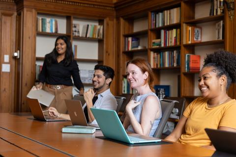 students talking