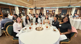 Students at etiquette dinner