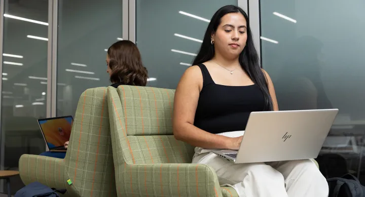 student on laptop
