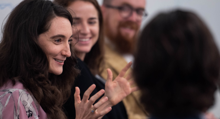 Students talking with hands