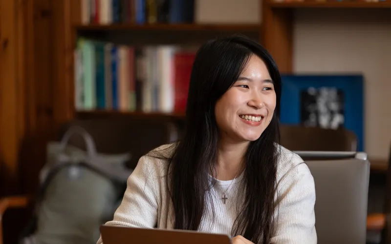 student smiling
